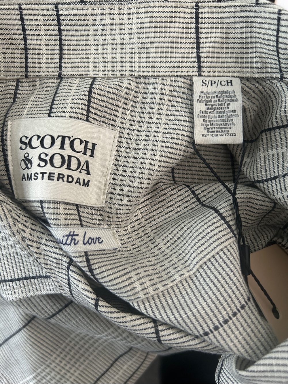 Scotch & Soda Small Shirt Vertical 
Texture Camp Shirt in White Asparagus NWT - Picture 6 of 11